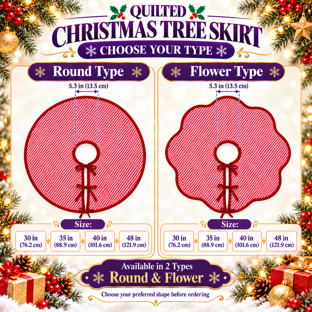 Personalized Christmas Tree Skirt Quilted – Winter Woodland Deer & Cardinal Design, Custom Family Name Christmas Tree Skirt, Rustic Holiday Tree Decor 2026