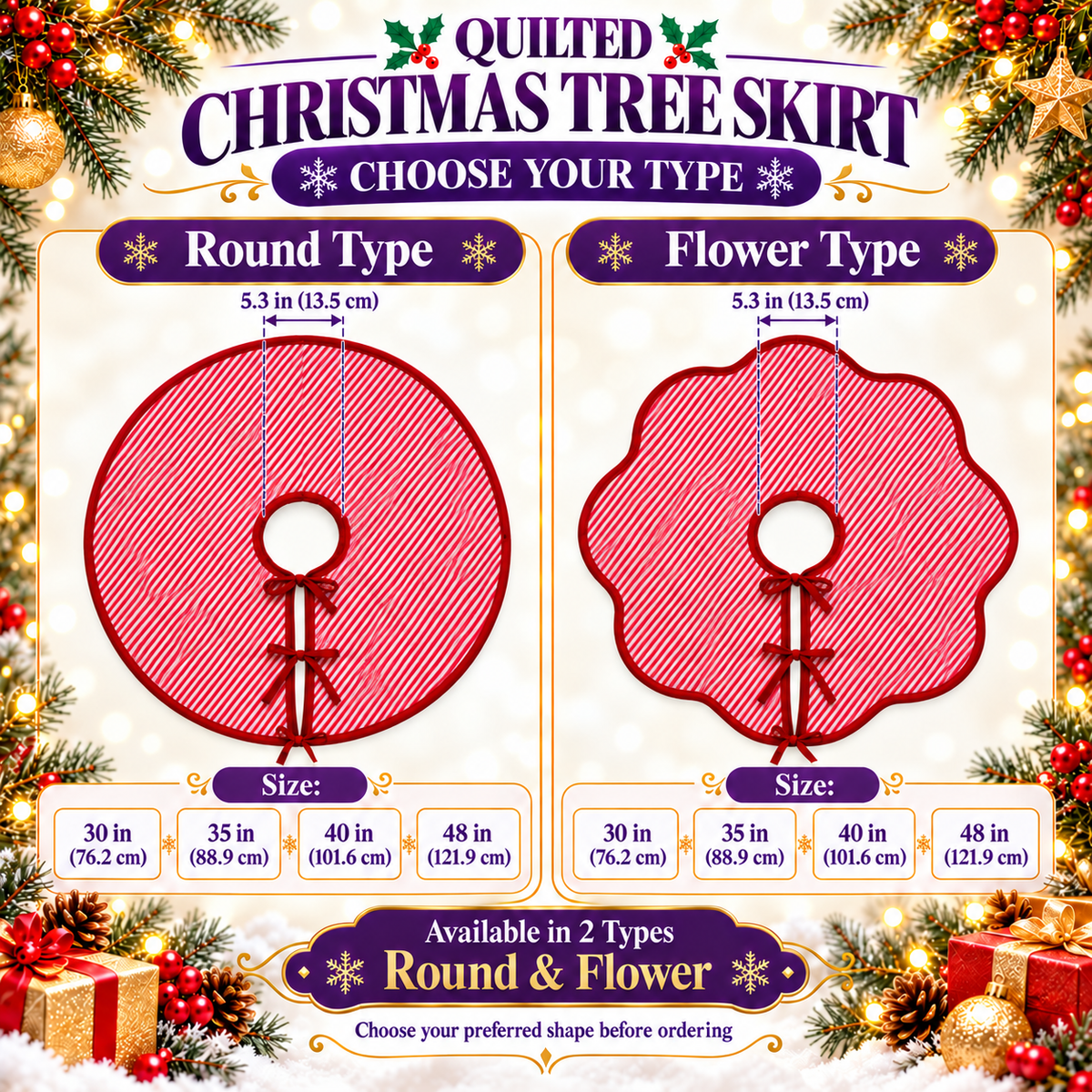 Personalized Christmas Memories 2026 Quilted Christmas Tree Skirt – Custom Family Photo Collage & Name, Vintage Polaroid Design, Holiday Tree Decor, Family Christmas