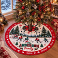Personalized Hockey Family Quilted Christmas Tree Skirt – Custom Family Names, Ice Hockey Design, Holiday Tree Decor 2026, Family Keepsake
