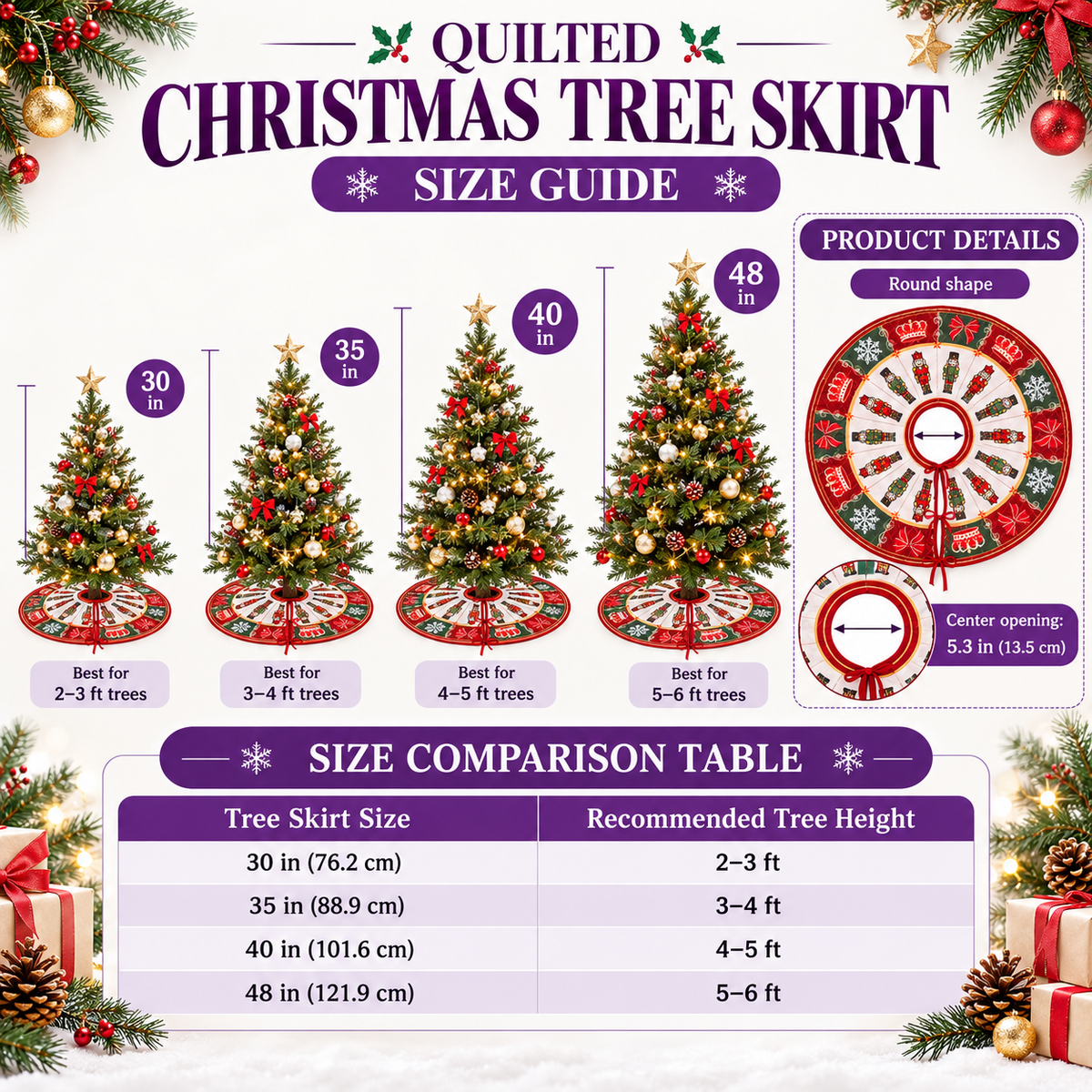 Personalized Christmas Memories 2026 Quilted Christmas Tree Skirt – Custom Family Photo Collage & Name, Vintage Polaroid Design, Holiday Tree Decor, Family Christmas
