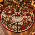 Personalized Our Greatest Gifts Quilted Christmas Tree Skirt – Custom Family & Pet Names, Christmas Gift Box Design, Holiday Tree Decor 2026, Family Keepsake