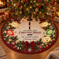 Personalized You Make Our Christmas Bright Quilted Christmas Tree Skirt – Custom Family & Pet Names, Colorful Christmas Lights Design, Holiday Tree Decor 2026, Famil
